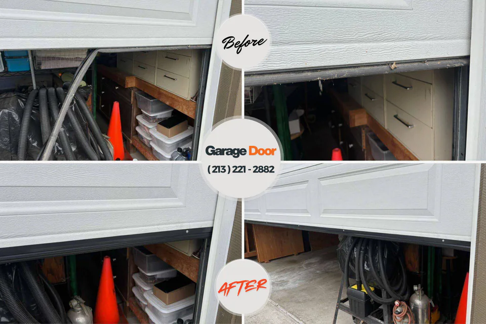 Before and after: garage door repair Wasilla, AK